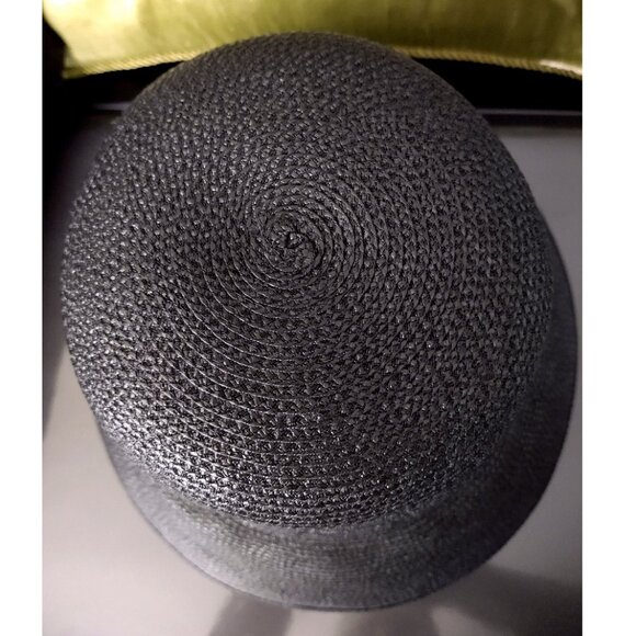 Black Flip Brim Summer Hat Woven Polypropylene IC 21 Inches - Picture 4 of 16